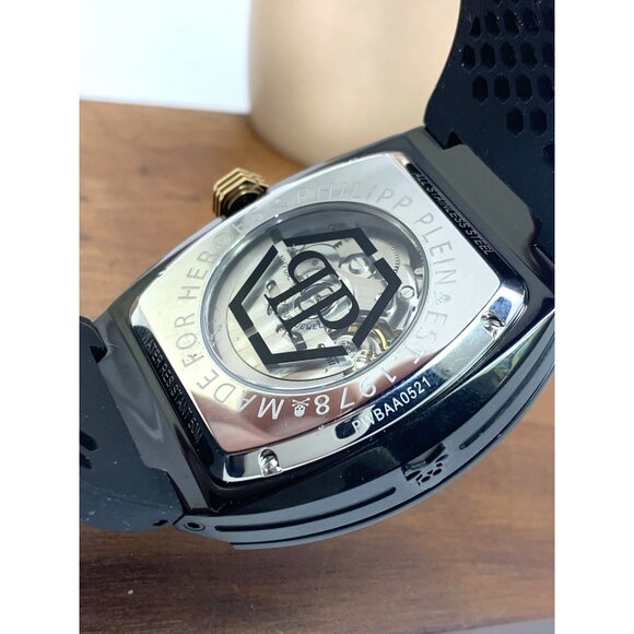 Philipp Plein Men's Watch PWBAA0521 Skull Automatic Black Rubber Strap 44mm - Picture 6 of 14